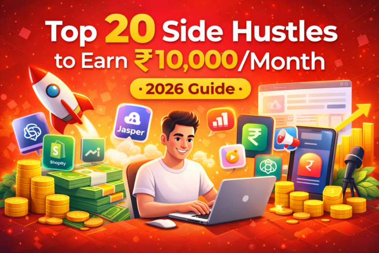 Read more about the article Top 20 Side Hustles to Earn ₹10,000/Month (2026 Guide)